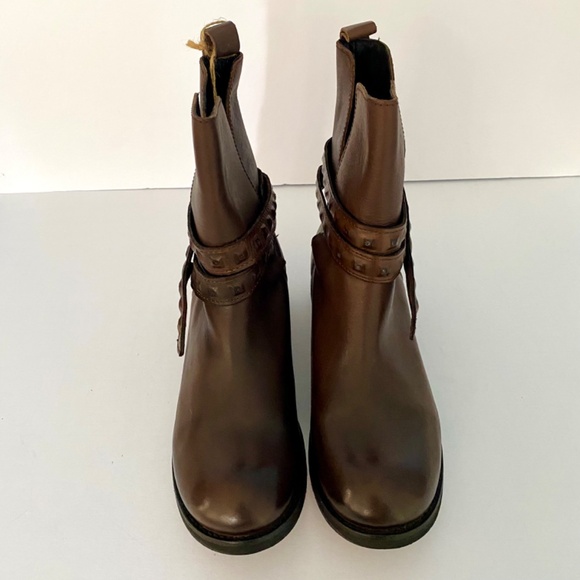 Diesel leather brown ankle boots removable strap Size US 10 EU 41 - Picture 4 of 7